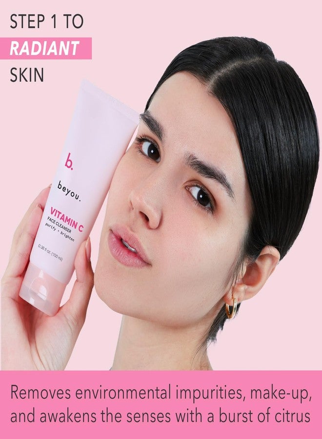 بي يو مجموعة بيو للعناية بالبشرة الكورية "إشراقة طوال اليوم" - غسول وجه بفيتامين سي + كريم للعين بالكافيين + مرطب جل خالٍ من الزيوت بحمض الهيالورونيك لتعزيز البشرة - مجموعة هدايا للعطلات للعناية بالبشرة من 3 خطوات - Image 3